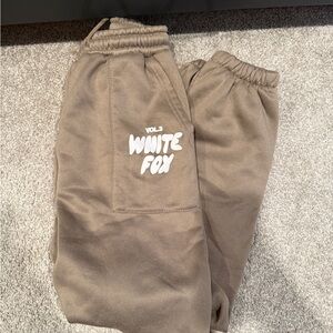White Fox Brown Sweatpants